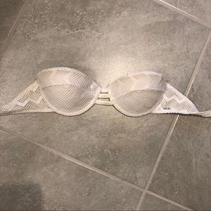 Roxy white crochet strapless swim